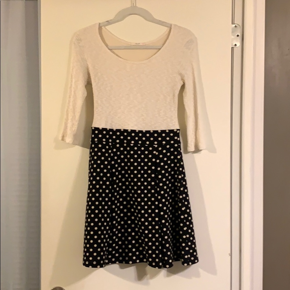 Sweater polka dot dress